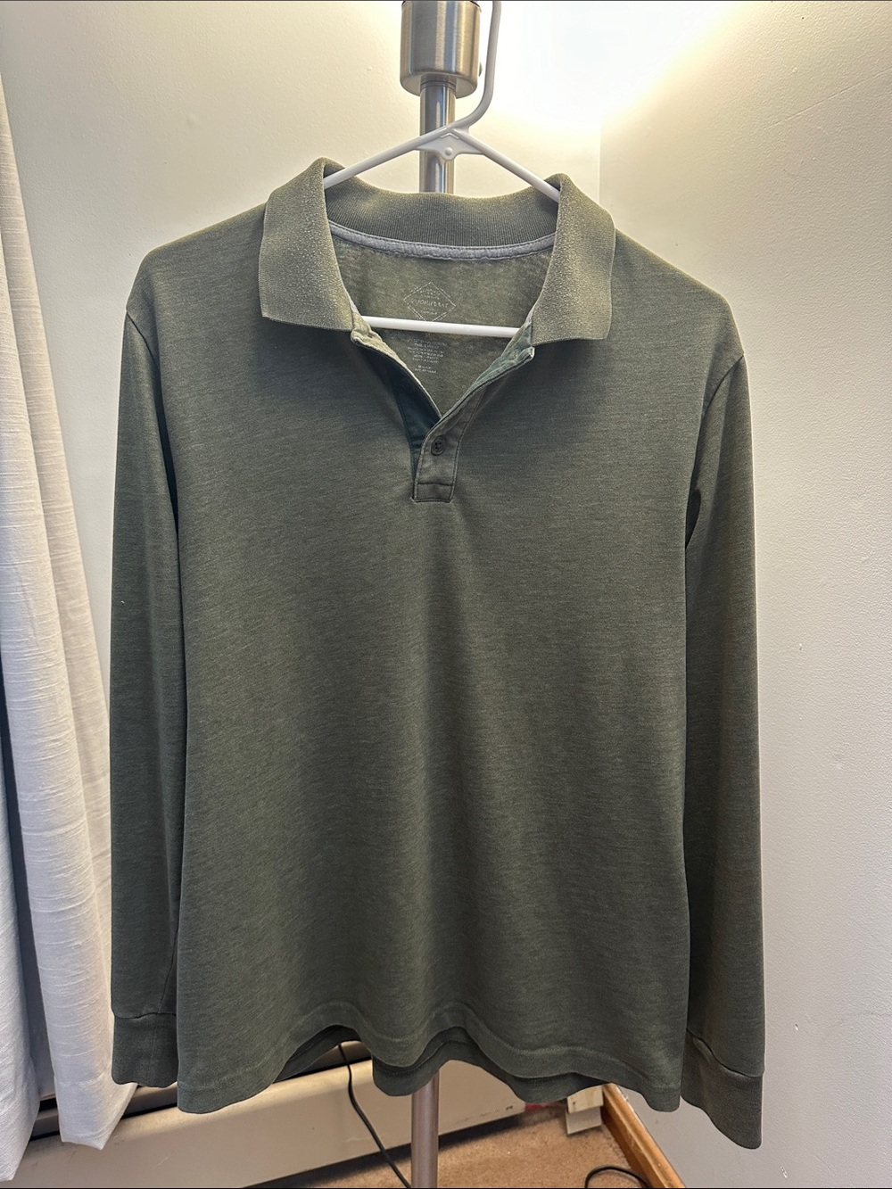 Olive Green Long Sleeve Polo